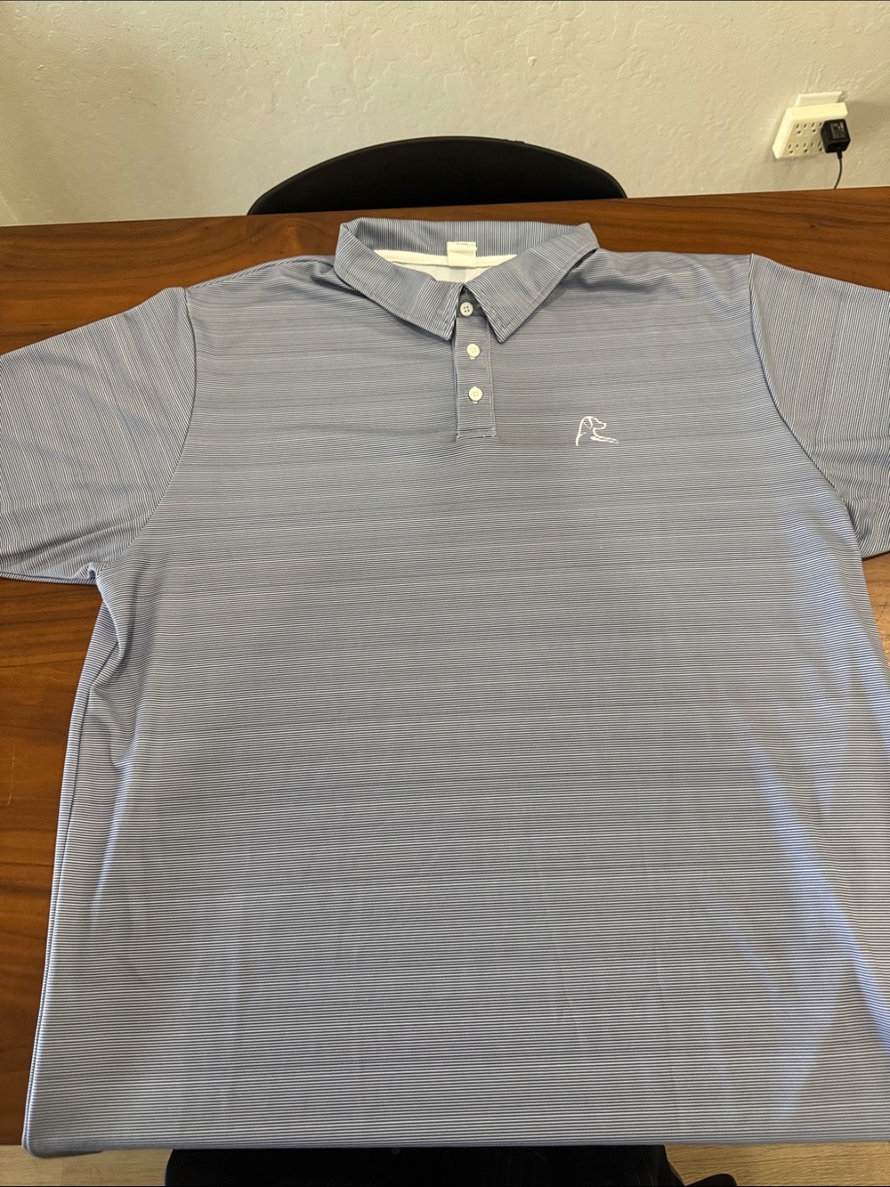 Men's Light Blue Striped Polo Shirt